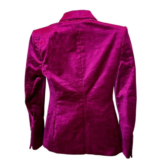 Veronica Beard Elam Dickey Velvet Crystal Blazer Fushia - Size 0 - Picture 3 of 12